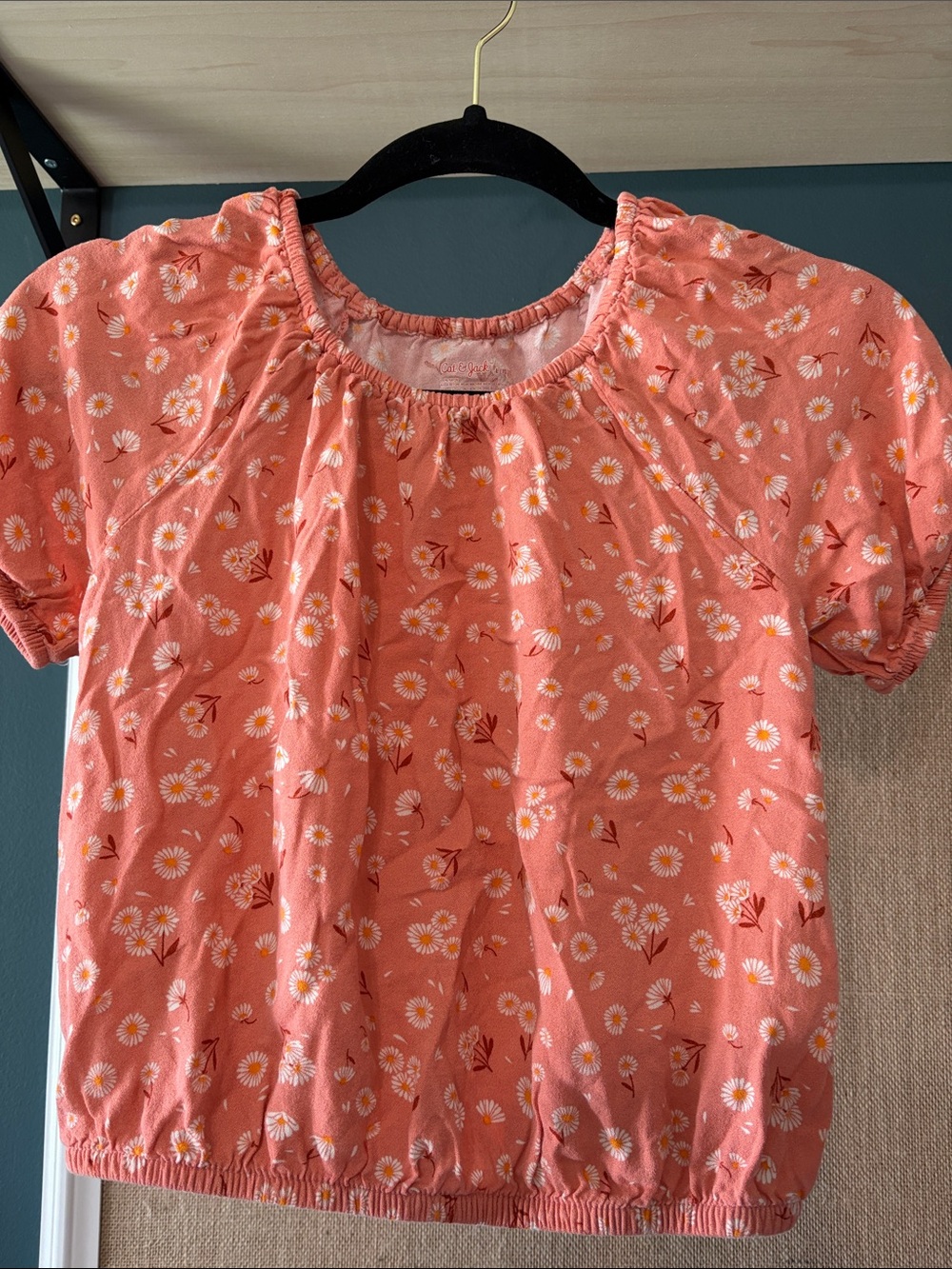 Cat & Jack Coral Daisy Print Blouse